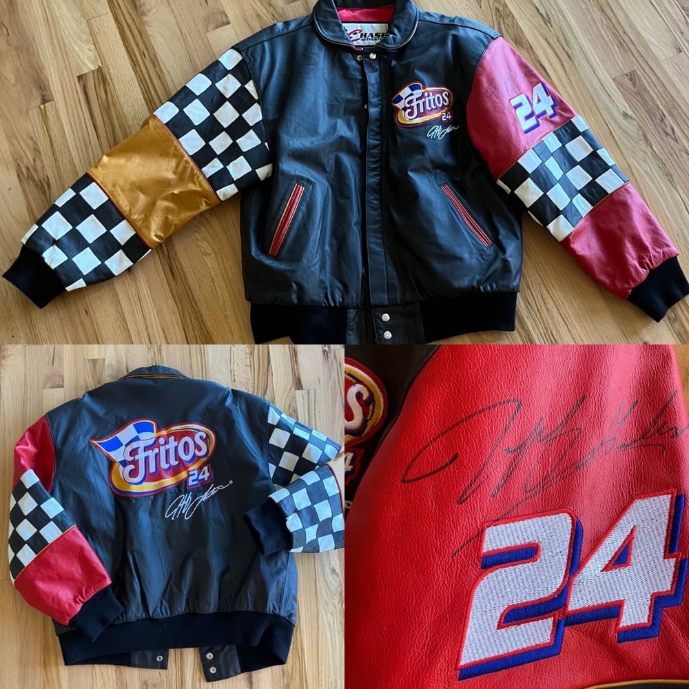 Jeff Gordon AUTOGRAPHED Leather Jacket Fritos Medium NASCAR
